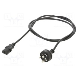 1 pcs x Qualtek Electronics - 374009-01 - Cable, 3x1mm2, AS 3112 (I) plug,IEC C13 female, PVC, 1.8m, black