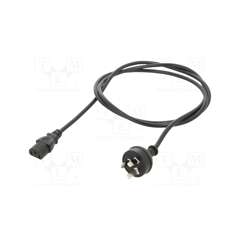 1 pcs x Qualtek Electronics - 374009-01 - Cable, 3x1mm2, AS 3112 (I) plug,IEC C13 female, PVC, 1.8m, black