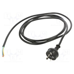 1 pcs x Qualtek Electronics - 373003-A01 - Cable, 3x1mm2, AS 3112 (I) plug,wires, PVC, 2.5m, black, 10A, 250V