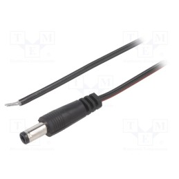 1 pcs x BQ CABLE - DC.CAB.6600.0200 - Cable, 2x0.35mm2, wires,DC 5,5/2,5 plug, straight, black, 2m