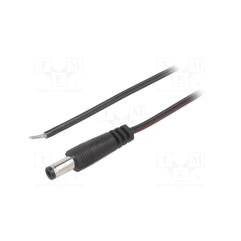 1 pcs x BQ CABLE - DC.CAB.6600.0200 - Cable, 2x0.35mm2, wires,DC 5,5/2,5 plug, straight, black, 2m