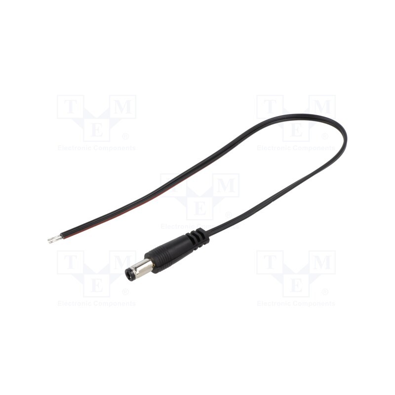 1 pcs x BQ CABLE - DC.CAB.6600.0020 - Cable, 2x0.35mm2, wires,DC 5,5/2,5 plug, straight, black, 0.25m