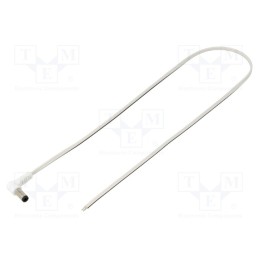 1 pcs x WEST POL - A25-TT-T035-050WH - Cable, 2x0.35mm2, wires,DC 5,5/2,5 plug, angled, white, 0.5m