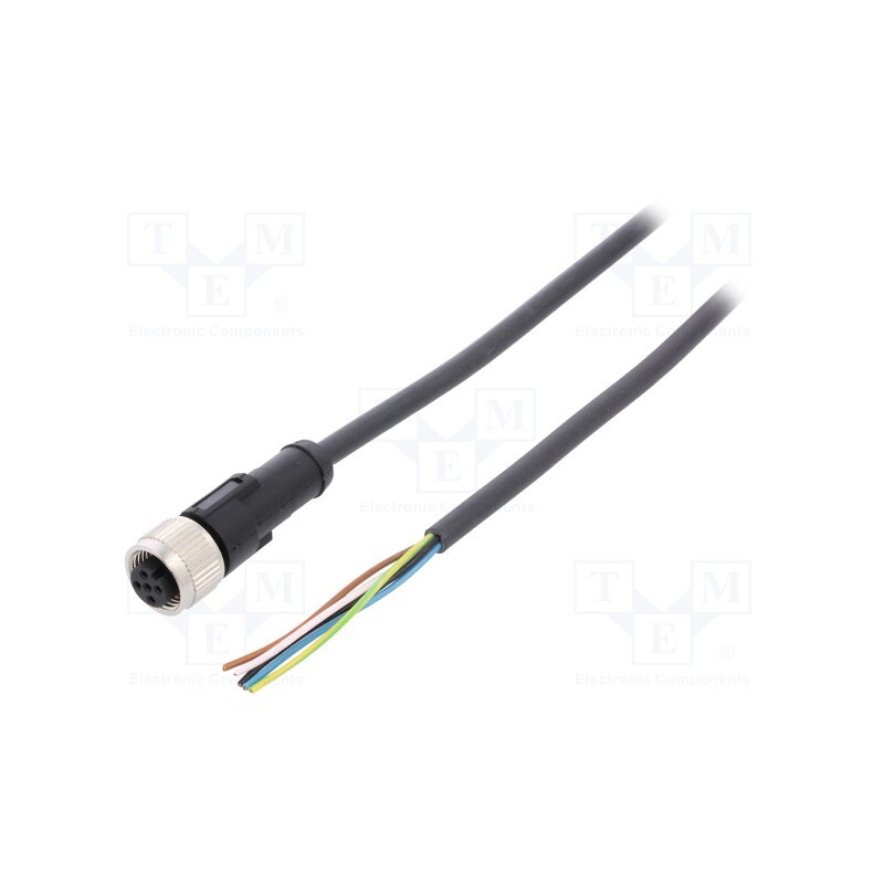 1 pcs x LAPP - AB-C5-5,0PUR-M12FS - Connection lead, M12, PIN: 5, straight, 5m, plug, 60VAC, 4A, -25÷80°C