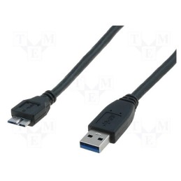 1 pcs x DIGITUS - AK-300117-005-S - Cable, USB 3.0, USB A plug,USB B micro plug, nickel plated, 0.5m