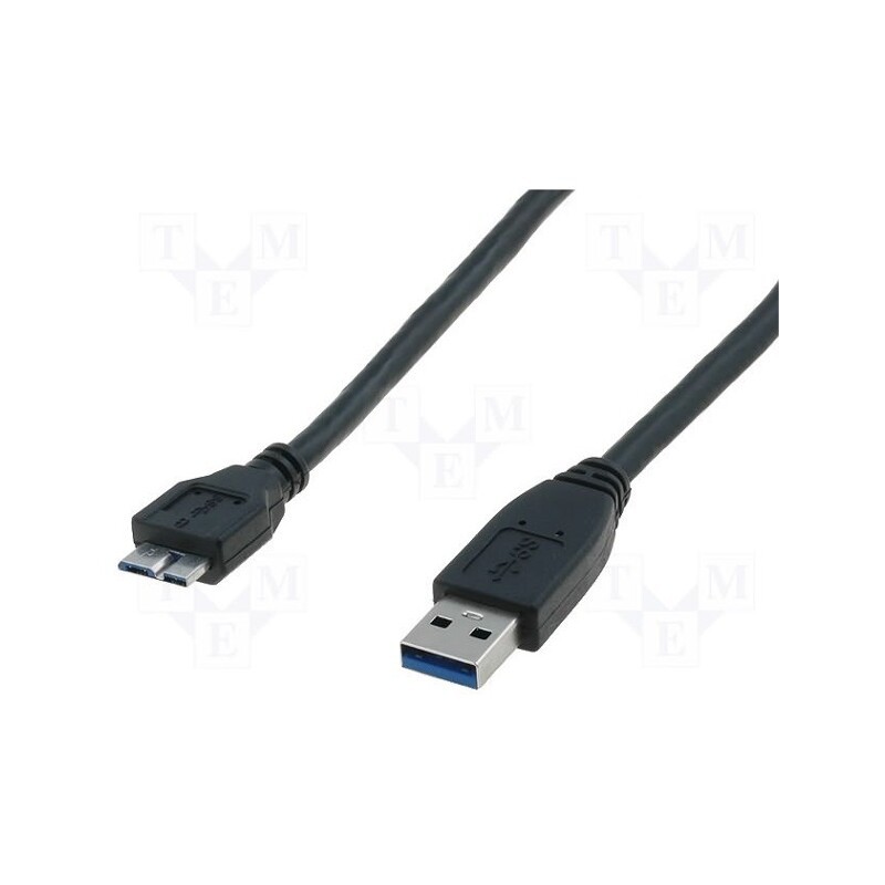 1 pcs x DIGITUS - AK-300117-005-S - Cable, USB 3.0, USB A plug,USB B micro plug, nickel plated, 0.5m