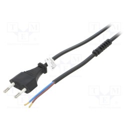 1 pcs x Goobay - 50502 - Cable, CEE 7/16 (C) plug,wires, PVC, 1.5m, black, 2.5A, 250V