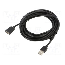 1 pcs x VENTION - VAS-A44-B500 - Cable, USB 2.0, USB A socket,USB A plug, nickel plated, 5m, black
