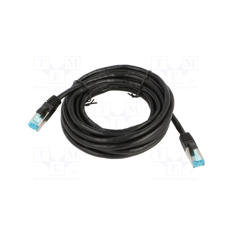 1 pcs x VENTION - VAP-B05-B500 - Patch cord, F/UTP, 5e, stranded, Cu, PVC, black, 5m, 26AWG, shielded