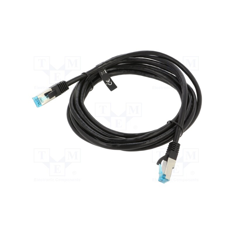 1 pcs x VENTION - VAP-B05-B300 - Patch cord, F/UTP, 5e, stranded, Cu, PVC, black, 3m, 26AWG, shielded