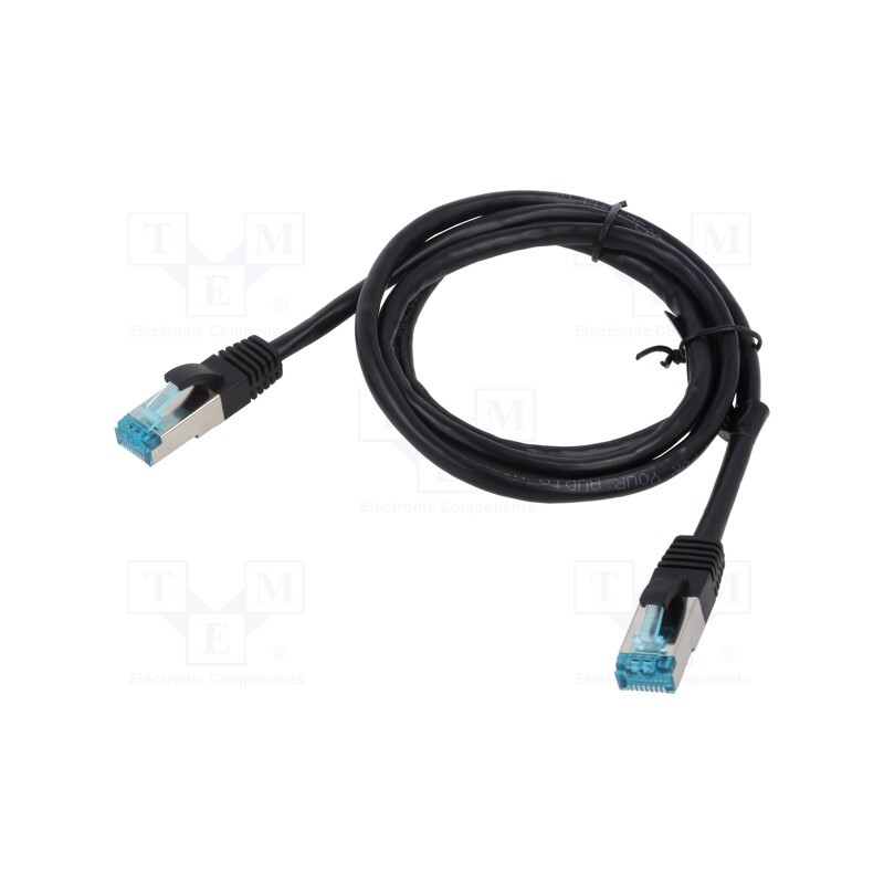 1 pcs x VENTION - VAP-B05-B1000 - Patch cord, F/UTP, 5e, stranded, Cu, PVC, black, 10m, 26AWG, shielded