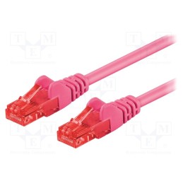 1 pcs x Goobay - 95258 - Patch cord, U/UTP, 6, stranded, CCA, PVC, pink, 0.5m, 24AWG