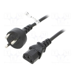 1 pcs x Goobay - 93618 - Cable, DE2-13R (K) plug,IEC C13 female, PVC, 2m, black, 10A, 250V