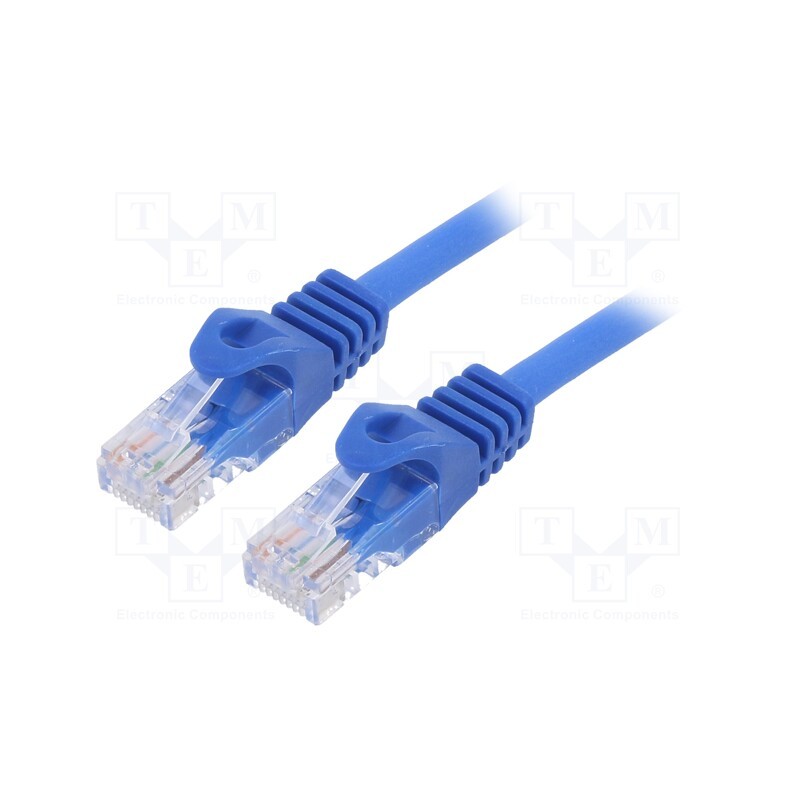 1 pcs x GEMBIRD - PP6U-5M/B - Patch cord, U/UTP, 6, stranded, CCA, PVC, blue, 5m, 26AWG, Cablexpert