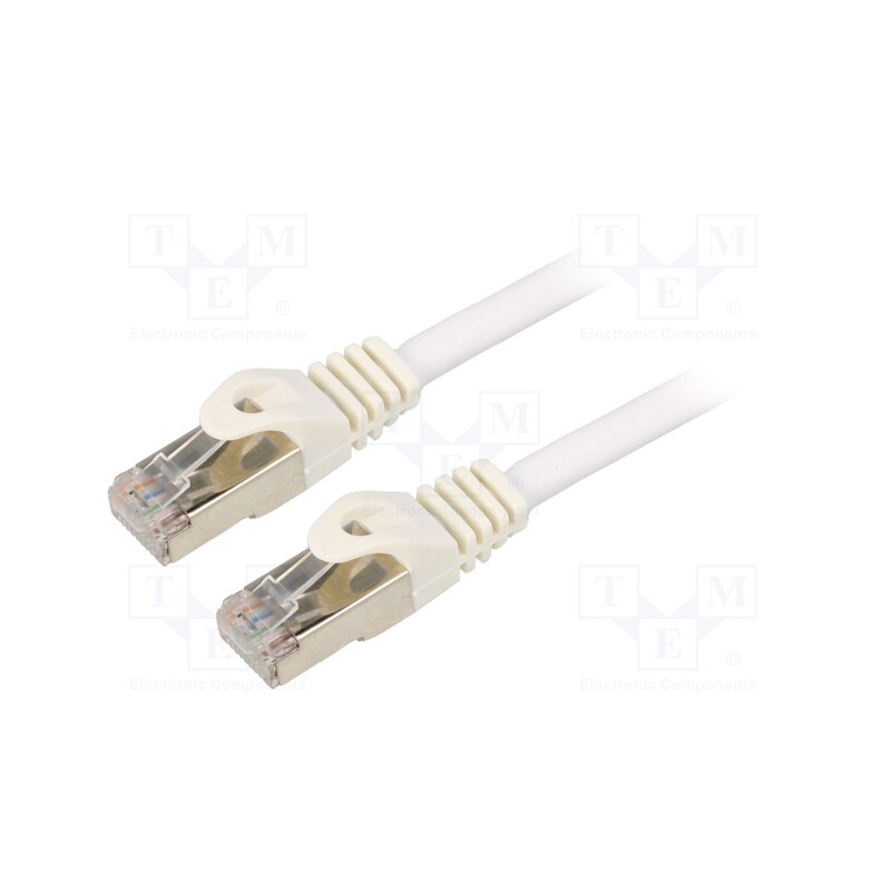 1 pcs x GEMBIRD - PP6A-LSZHCU-W-1.5M - Patch cord, S/FTP, 6a, solid, Cu, LSZH, white, 1.5m, 27AWG