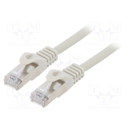 1 pcs x GEMBIRD - PP6A-LSZHCU-1M - Patch cord, S/FTP, 6a, solid, Cu, LSZH, grey, 1m, 27AWG, Øcable: 5.8mm