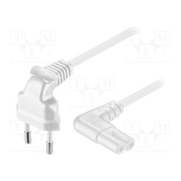 1 pcs x Goobay - 97347 - Cable, CEE 7/16 (C) plug angled,IEC C7 female angled, PVC, 1m