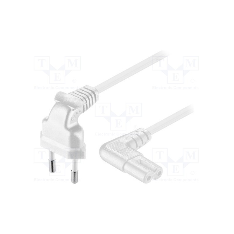 1 pcs x Goobay - 97347 - Cable, CEE 7/16 (C) plug angled,IEC C7 female angled, PVC, 1m
