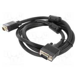 1 pcs x SAVIO - SAVKABELCL-29 - Cable, D-Sub 15pin HD plug,both sides, black, 1.8m, 30AWG