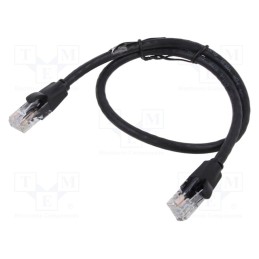 1 pcs x VENTION - IBEBD - Patch cord, U/UTP, 6, stranded, CCA, PVC, black, 0.5m, 26AWG
