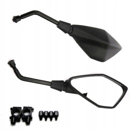 Set of black mirrors with handlebar holders LU8148