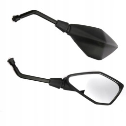 Set of black mirrors with handlebar holders LU8148