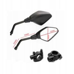 Set of black mirrors with handlebar holders LU8146 M10