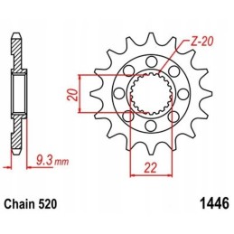 Front sprocket 13 Kawasaki KX 250 F 4T 06 15