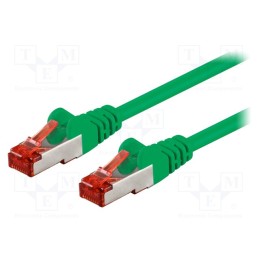 1 pcs x Goobay - 95454 - Patch cord, S/FTP, 6, stranded, CCA, PVC, green, 0.25m, 27AWG