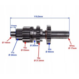 Kinroad atv king romet fmb gearbox intermediate drive output shaft