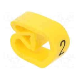 1 pcg x PARTEX - PA-30006AV40.2 - Markers, Marking: 2, 8÷16mm, PVC, yellow, -30÷60°C, leaded, PA-3