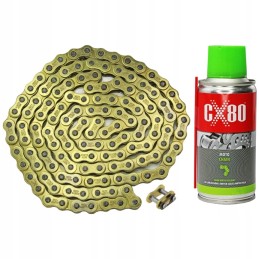 Reinforced chain 428h 130l gold grease drive atv quad bashan eagle