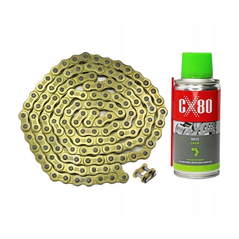 Reinforced chain 428h 130l gold grease drive atv quad bashan eagle