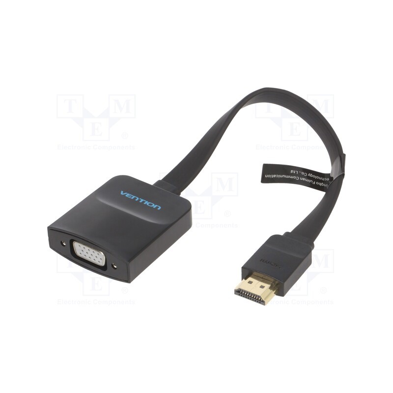 1 pcs x VENTION - ACIBB - Converter, flat, D-Sub 15pin HD socket,HDMI plug, 0.15m, black