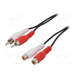 1 pcs x Goobay - 50027 - Cable, RCA socket x2,RCA plug x2, 5m, Plating: nickel plated