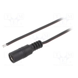 1 pcs x BQ CABLE - DC.CAB.6000.0150 - Cable, 2x0.35mm2, wires,DC 5,5/2,1 socket, straight, black, 1.5m