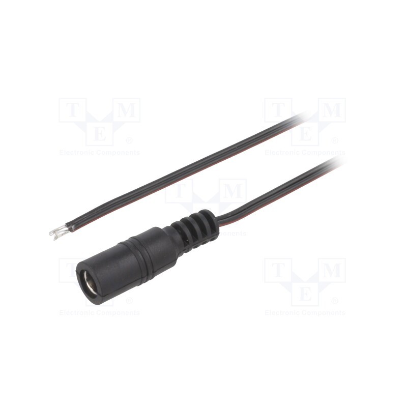 1 pcs x BQ CABLE - DC.CAB.6000.0150 - Cable, 2x0.35mm2, wires,DC 5,5/2,1 socket, straight, black, 1.5m