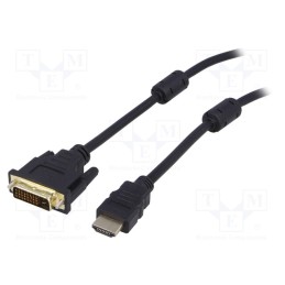 1 pcs x AKYGA - AK-AV-13 - Cable, HDMI 1.4, DVI-D (24+1) plug,HDMI plug, 3m, black