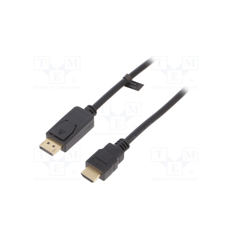 1 pcs x LOGILINK - CV0126 - Cable, DisplayPort 1.2, DisplayPort plug,HDMI plug, 1m, black
