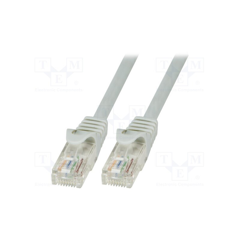 1 pcs x LOGILINK - CP2012U - Patch cord, U/UTP, 6, stranded, CCA, PVC, grey, 250mm, 24AWG