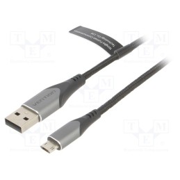 1 pcs x VENTION - COCHG - Cable, USB 2.0, USB A plug,USB B micro reversible plug, 1.5m