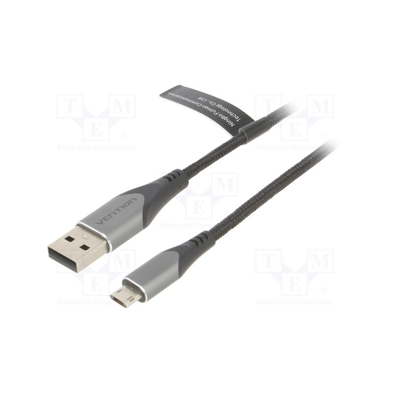 1 pcs x VENTION - COCHG - Cable, USB 2.0, USB A plug,USB B micro reversible plug, 1.5m