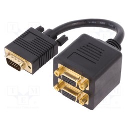 1 pcs x DIGITUS - AK-310400-002-S - Cable, D-Sub 15pin HD socket x2,D-Sub 15pin HD plug, black