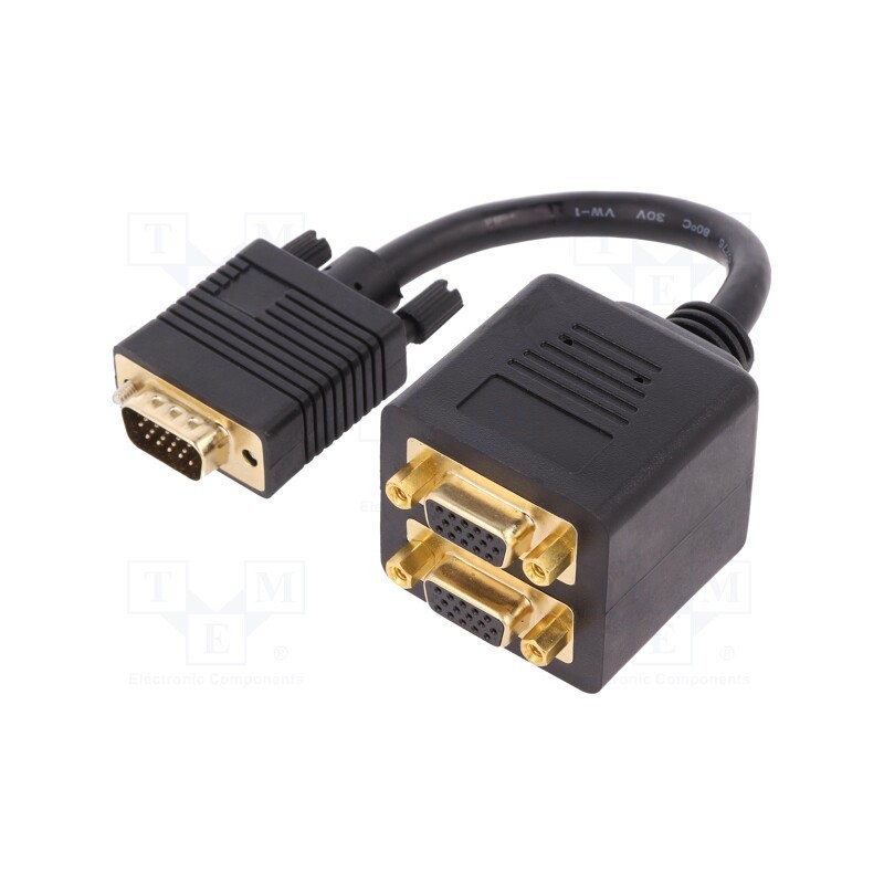 1 pcs x DIGITUS - AK-310400-002-S - Cable, D-Sub 15pin HD socket x2,D-Sub 15pin HD plug, black