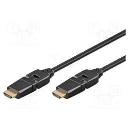 1 pcs x Goobay - 31914 - Cable, HDMI 1.4, HDMI plug movable ±90°,both sides, 2m, black