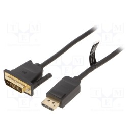 1 pcs x VENTION - HAFBH - Cable, DisplayPort plug,DVI-D (24+1) plug, Len: 2m, black