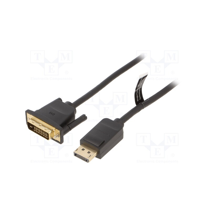 1 pcs x VENTION - HAFBH - Cable, DisplayPort plug,DVI-D (24+1) plug, Len: 2m, black