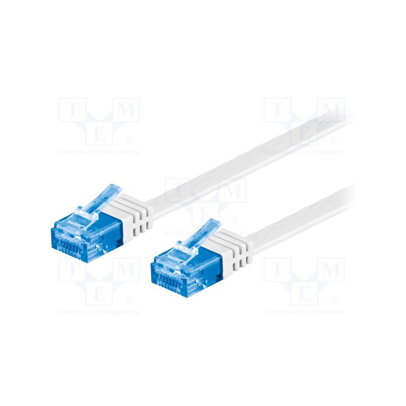 1 pcs x Goobay - 96325 - Patch cord, U/UTP, 6a, stranded, Cu, PVC, white, 2m, 32AWG