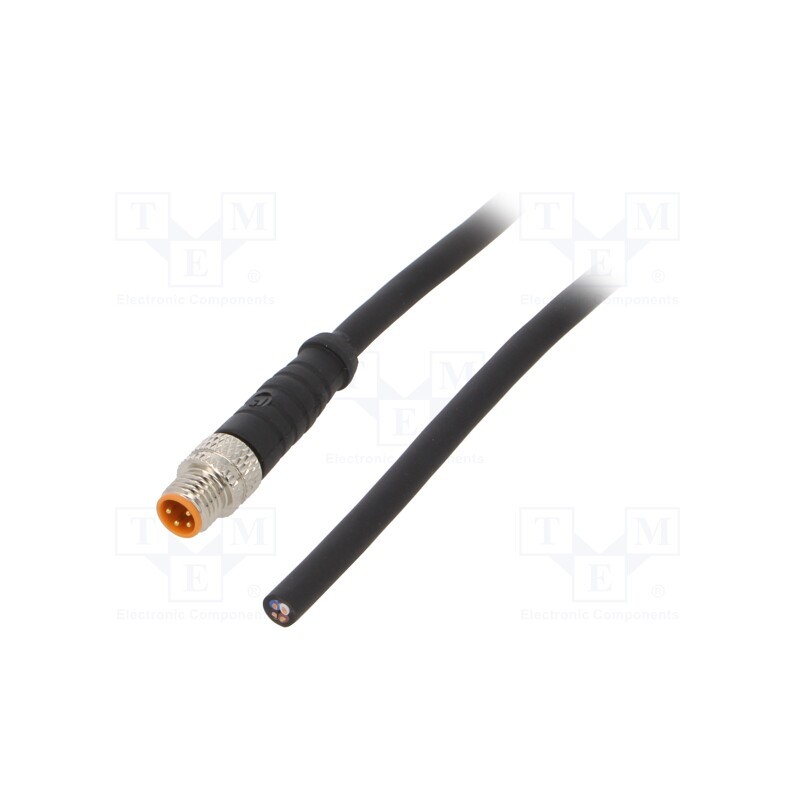 1 pcs x LUTRONIC - 0810 04 002 2M - Connection lead, M8, PIN: 4, straight, 2m, plug, 50VAC, 4A, -25÷80°C