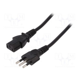 1 pcs x SUNNY - C13IT18 - Cable, 3G0.75mm2, CEI 23-50 (L) plug,IEC C13 female, PVC, 1.8m